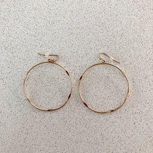 Textured Wire Hoop Drop Earrings